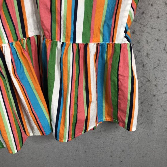 Red Camel Top Womens Large Rainbow Stripes Halter Babydoll Y2K Retro Summer - Picture 14 of 16